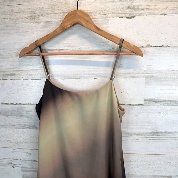 NWT Miou Muse Ombré Maxi Slip Dress M Neutral Boho Y2K Spaghetti Strap Romantic - Picture 5 of 12